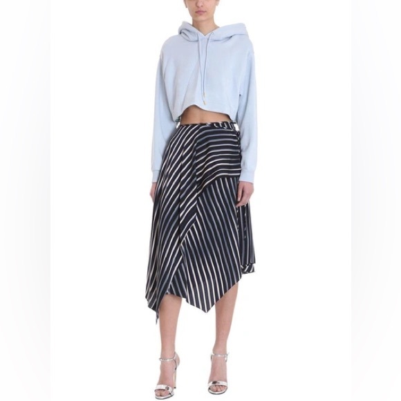 Diane Von Furstenberg Tops - Diane Von Furstenberg Cropped Hoodie Sweatshirt in Cyan M G4